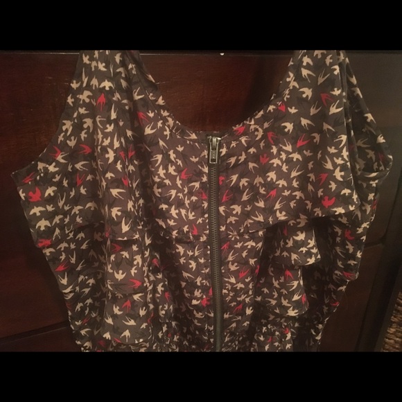 Spaghetti strap bird print sun dress - Picture 2 of 3